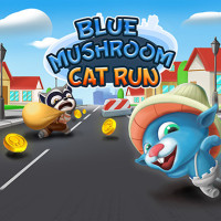 Play Blue Mushroom Cat Run now!