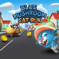 Play Game Blue Mushroom Cat Run