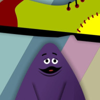 Play Grimace vs giant clown shoes now!