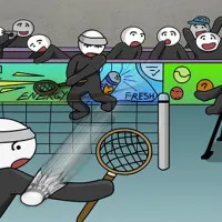 Play Game Stick Figure Badminton 2