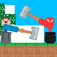 Play Stickman vs Noob Hammer now!